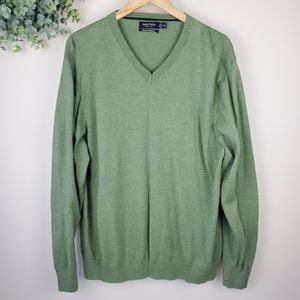 Men's Nautica Green V Neck Knit Sweater XL